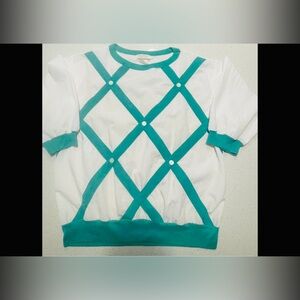 Vintage‎ 1970s DK Gold Donnkenny Green & White Shirt Women’s XL